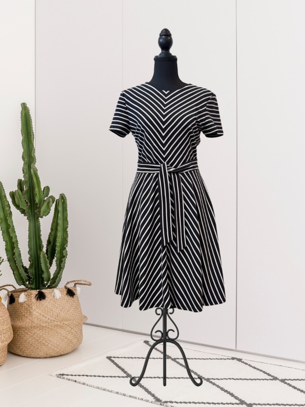 Hutch Short Sleeve Striped Tie Front Dress
